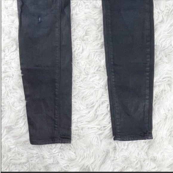 {SOLD} PAIGE Verdugo Ultra Skinny Black Shiny Jeans Size 25 - Picture 8 of 8